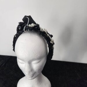 Black Pearl Satin Women Headband