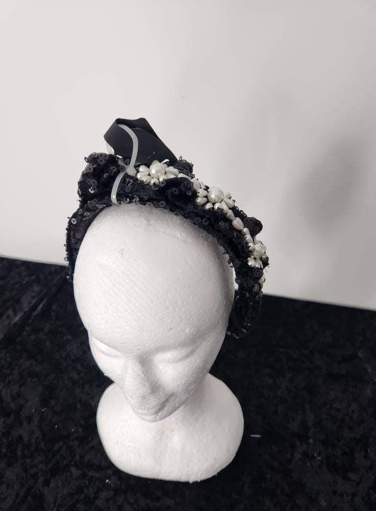 Black Pearl Satin Women Headband view 4