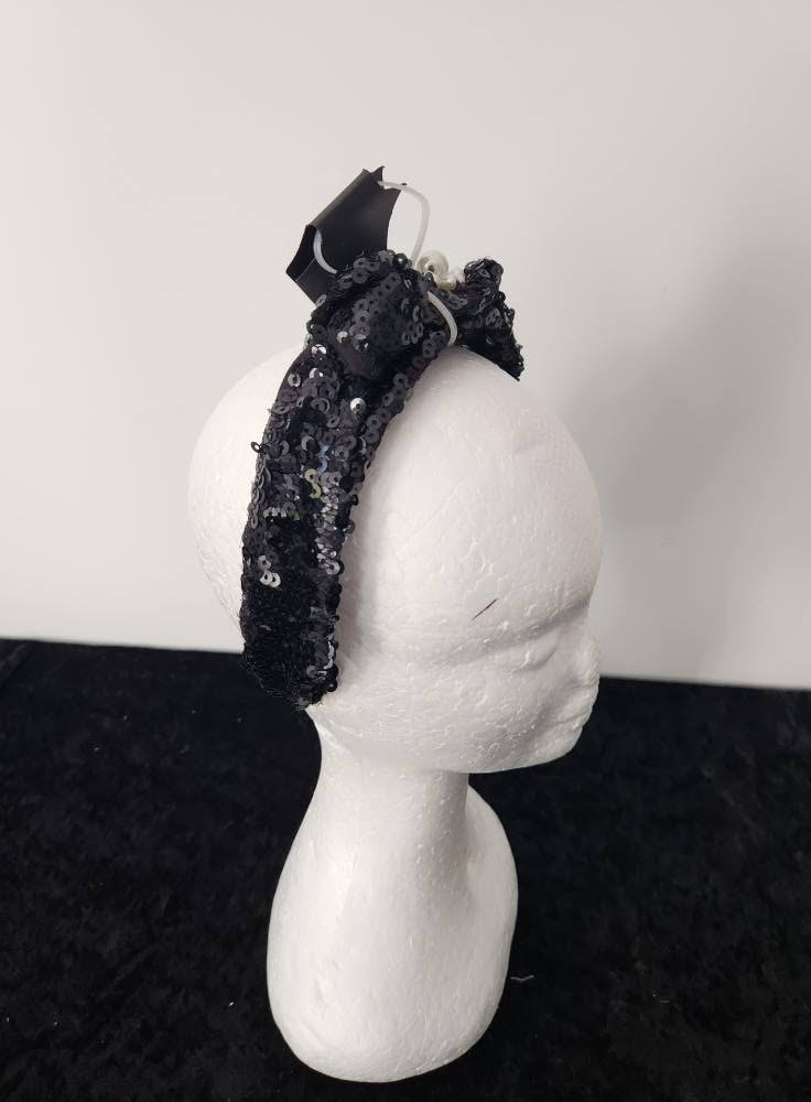 Black Pearl Satin Women Headband view 6