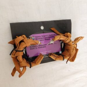 Brown Leather Fringe Hair Clips