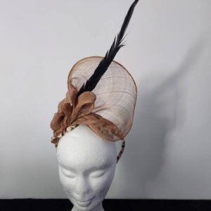 Caramel Sinamay Quill Women Fascinator