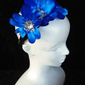 Cobalt Bloom Black Band Women Headband