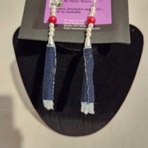 Denim Long Tassel Earrings