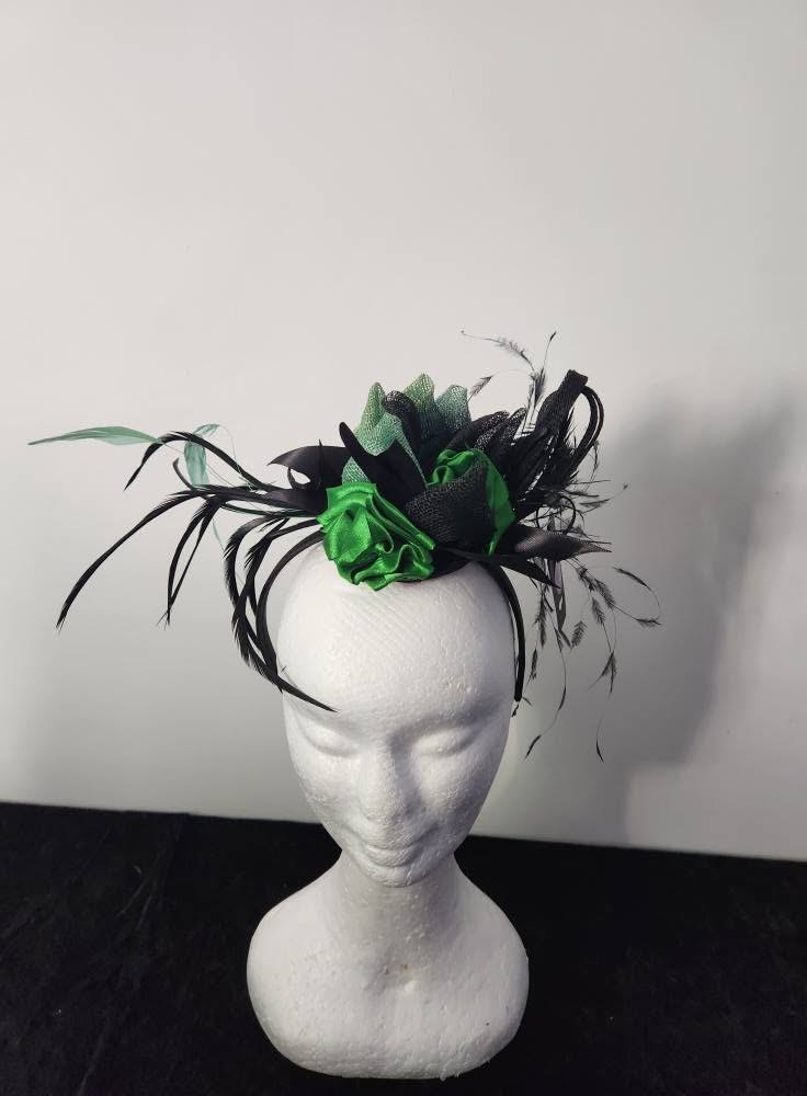 Emerald Night Feather Women Fascinator