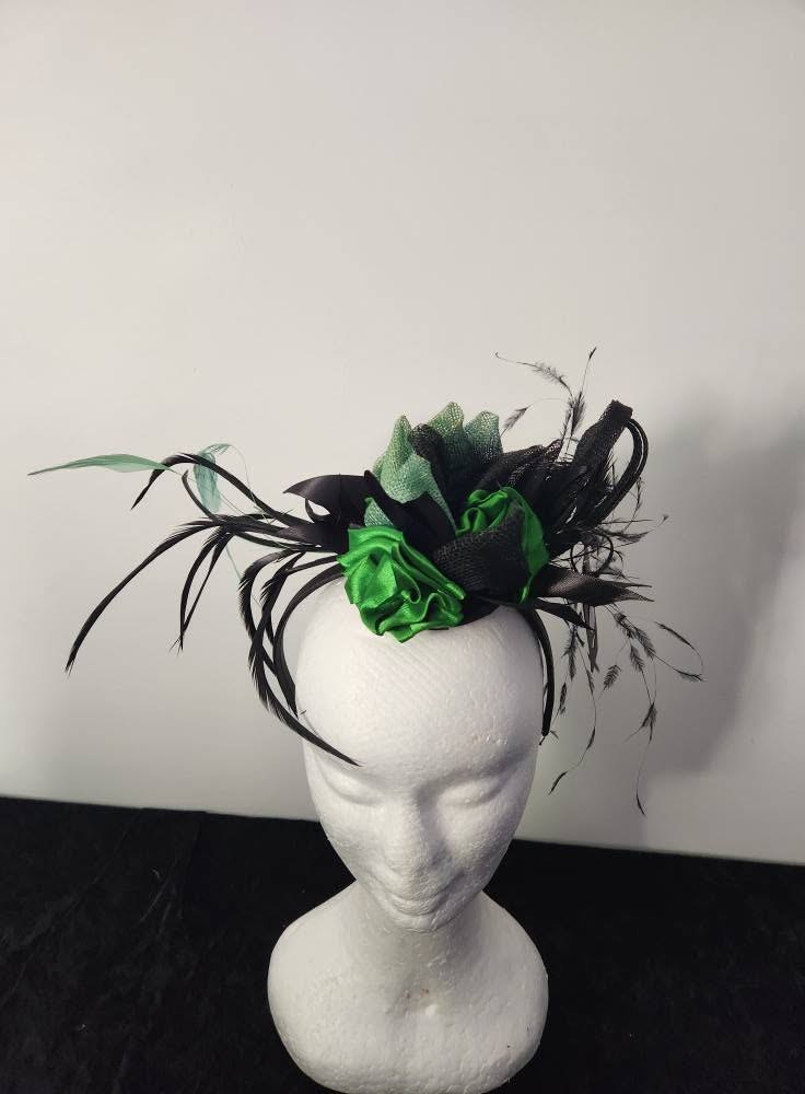 Emerald Night Feather Women Fascinator view 2