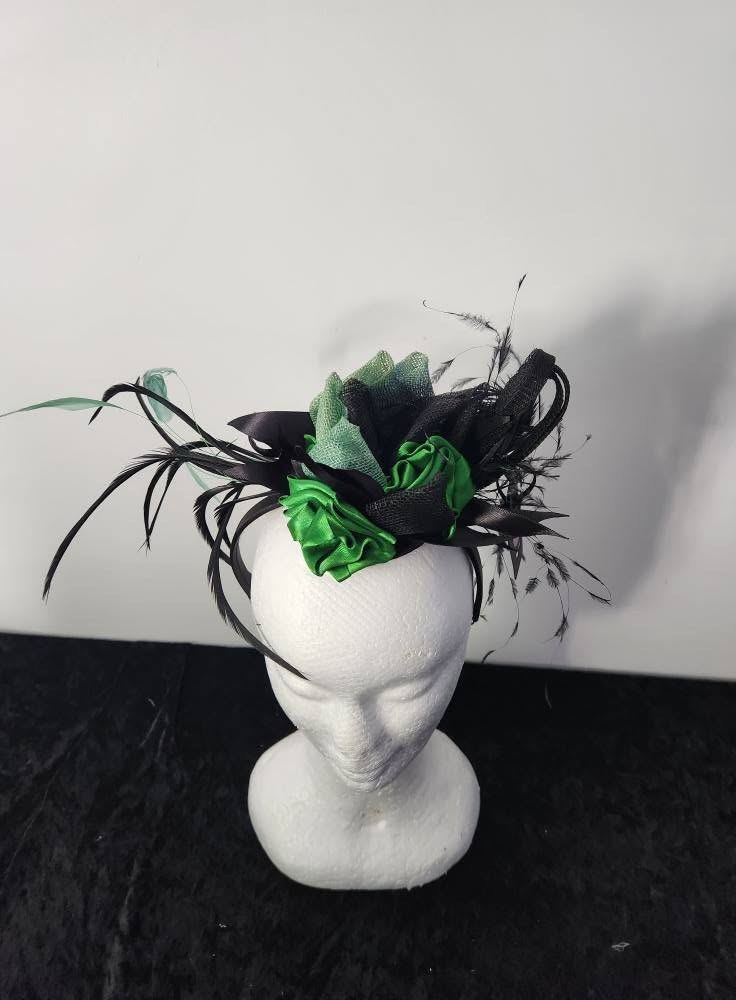 Emerald Night Feather Women Fascinator view 3