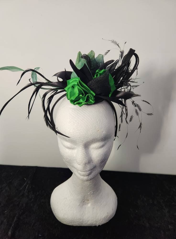 Emerald Night Feather Women Fascinator view 4