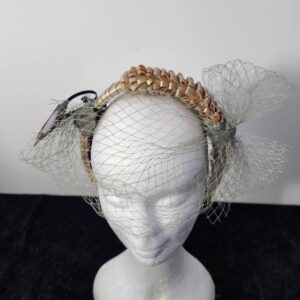 Gold Pleated Veil Women Headband