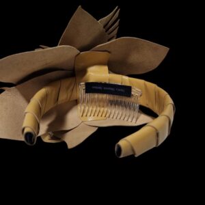 Golden Leaf Leather Women Headpiece
