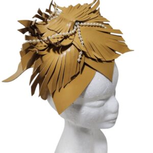 Golden Spike Leather Women Fascinator