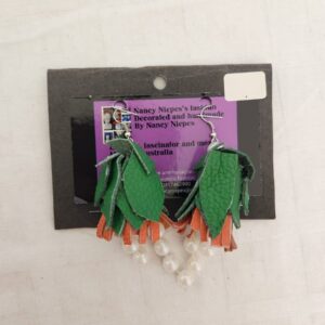 Green Orange Tulip Earrings
