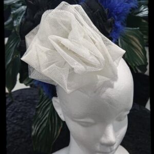Ivory Midnight Feather Women Fascinator