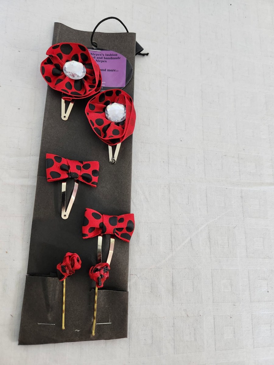Ladybug Red Polka Dot Hair Clips Set