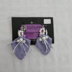Lilac Leaf Pearl Earrings