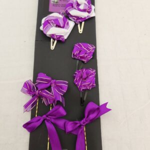 Lilac Rose Purple Bow Hair Clips Set