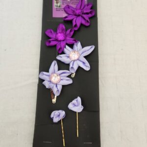 Lilac Star Flower Hair Clips Set