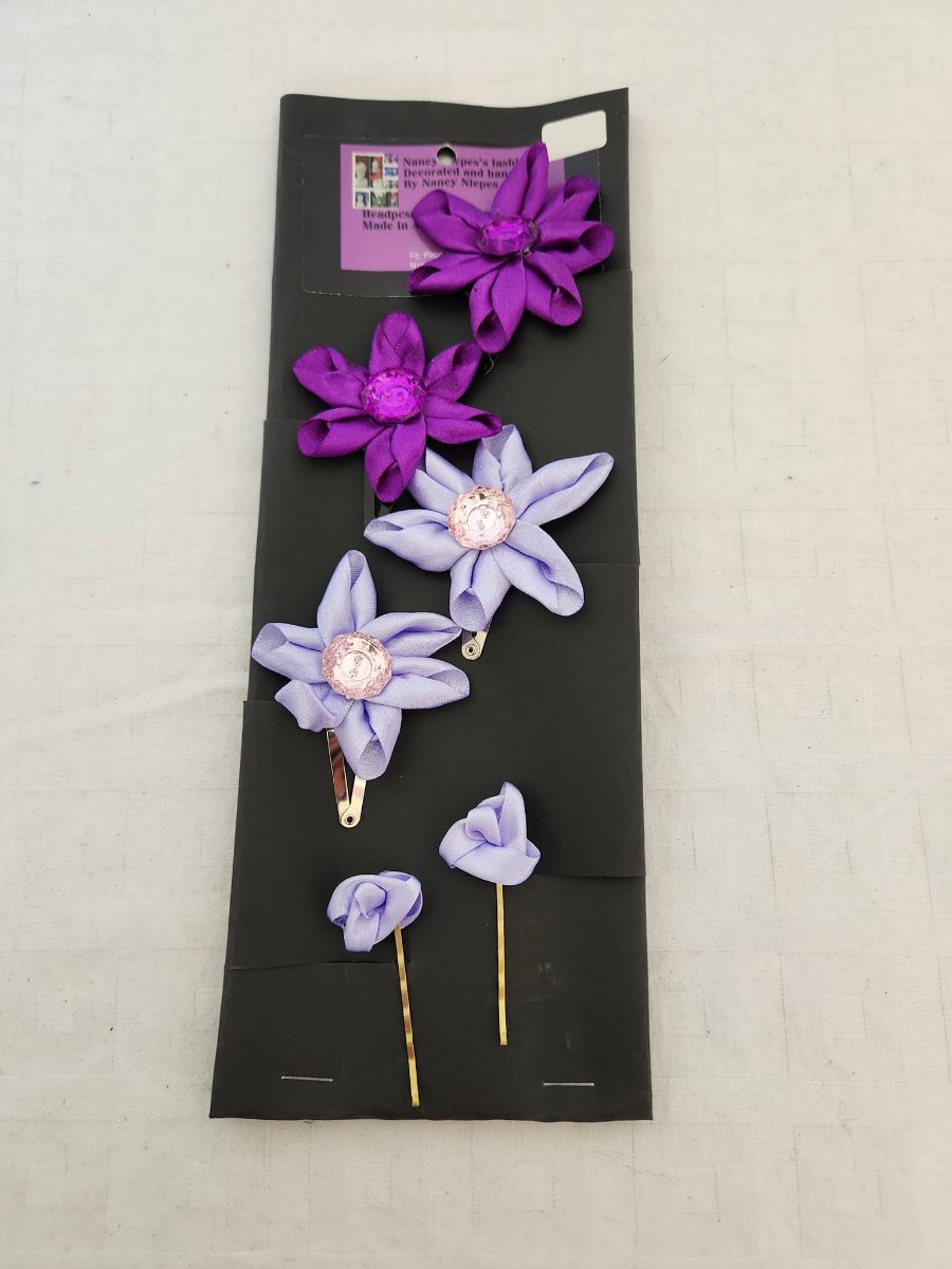 Lilac Star Flower Hair Clips Set