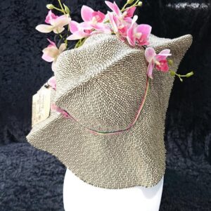 Natural Sinamay Pink Blossom Women Hat