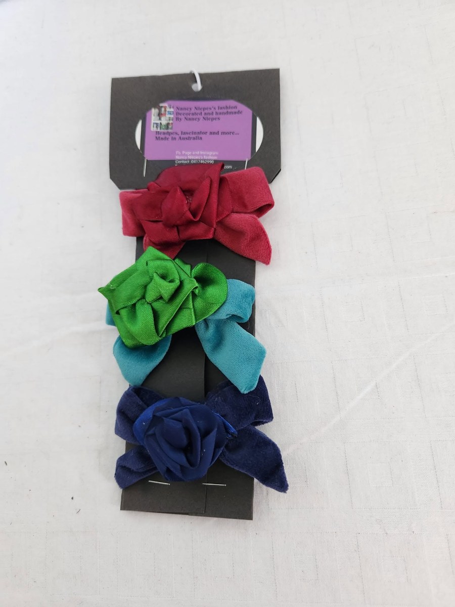 Rainbow Bow Hair Clips Set