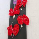 Red Bow Hair Clips Set