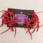 Red Leather Fringe Hair Clips