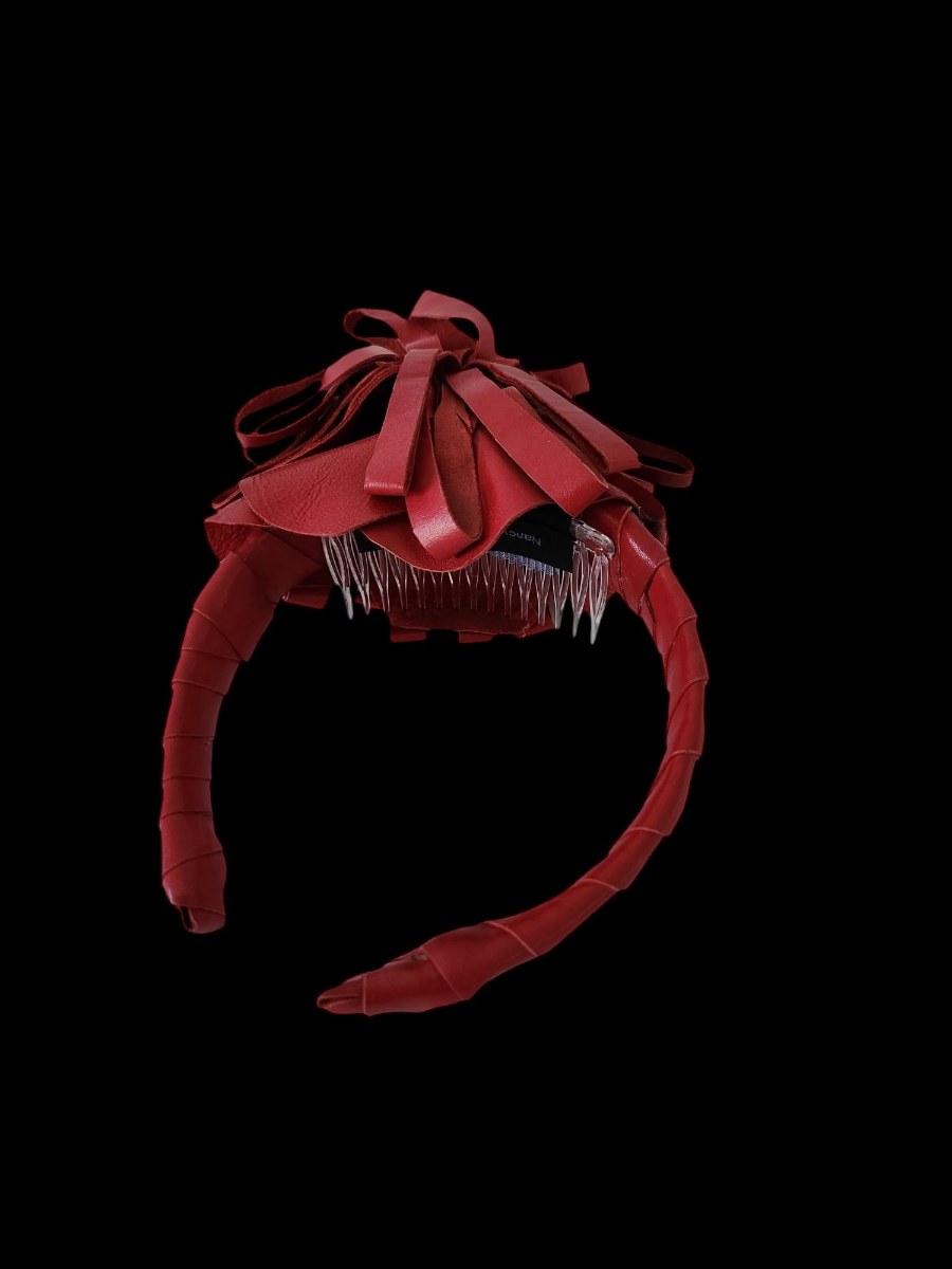 Ruby Fringe Leather Women Headpiece view 2