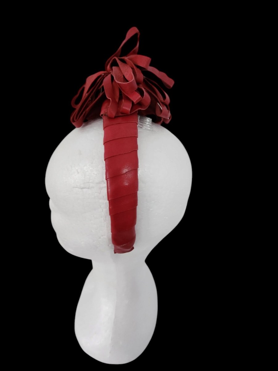 Ruby Fringe Leather Women Headpiece view 3