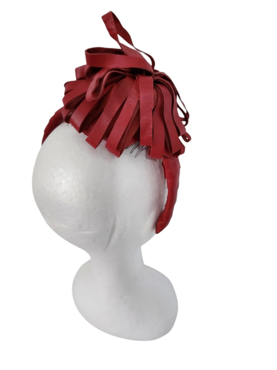 Ruby Fringe Leather Women Headpiece view 4