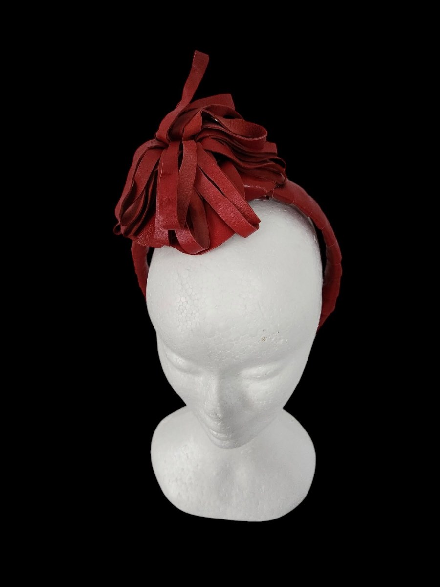 Ruby Fringe Leather Women Headpiece view 5