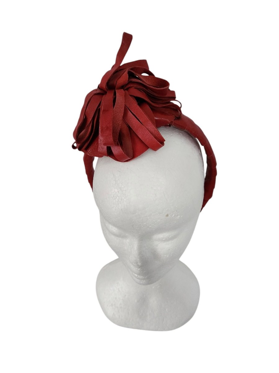Ruby Fringe Leather Women Headpiece view 6