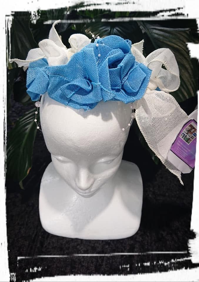 Sky Blue Ruffle Women Headband view 2