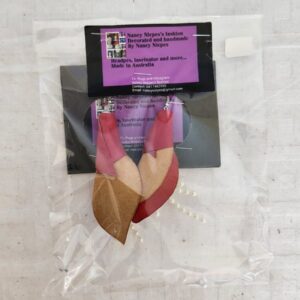 Tan Leather Leaf Earrings